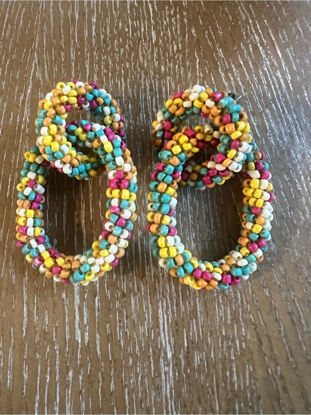 Multicolor Beaded Women’s Hoop Earrings